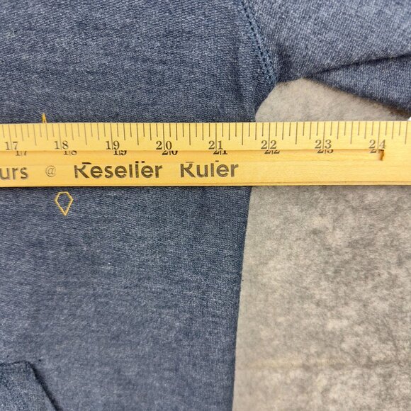 Volcom Hooded Sweatshirt Men L Blue Yellow Graphic Accents & Kangaroo Pocket - Picture 9 of 14